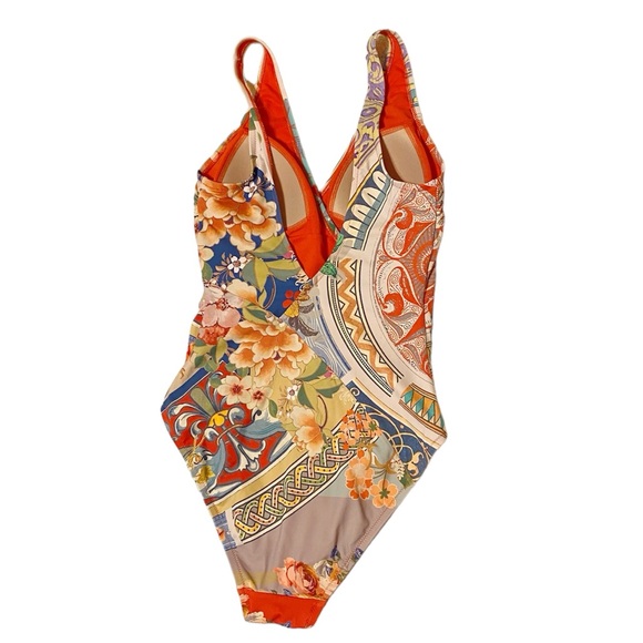 JOHNNY WAS California Mixi one piece swimsuit wrap style multicolor size XS - Picture 3 of 9